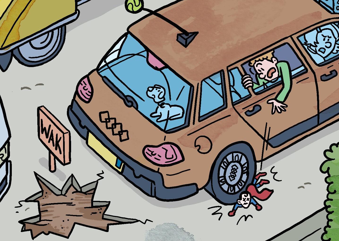 Zoekplaat chaos op de rotonde